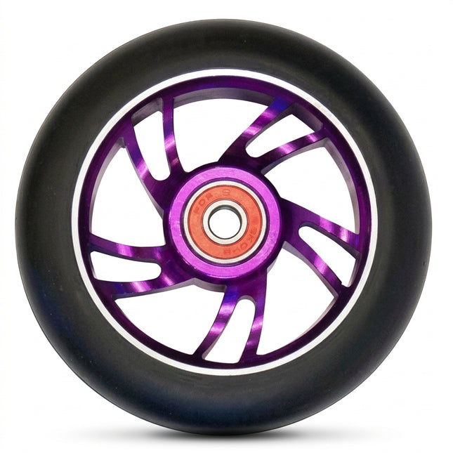 Bulletproof 110mm Alloy Scooter Wheel with 608RS ABEC-9 Bearing - Purple Core