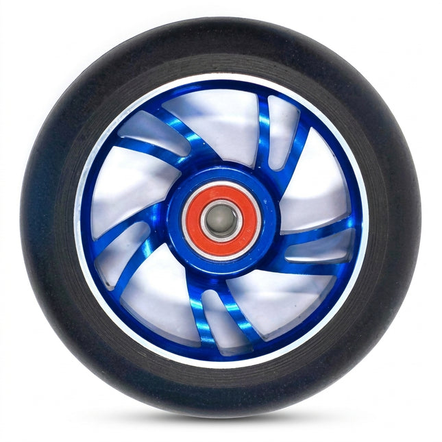 Bulletproof 110mm Alloy Core Scooter Wheel with 608RS ABEC-9 Bearing - Blue