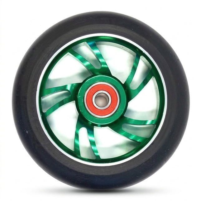 Bulletproof 110mm Alloy Scooter Wheel with 608RS ABEC-9 Bearing - Green Core