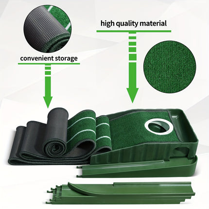 HUAEN 8ft Portable Golf Putting Mat - Indoor/Outdoor Training