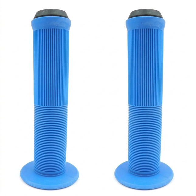 Bulletproof BMX Bicycle Grips with Flange and End Plugs - 140mm Blue