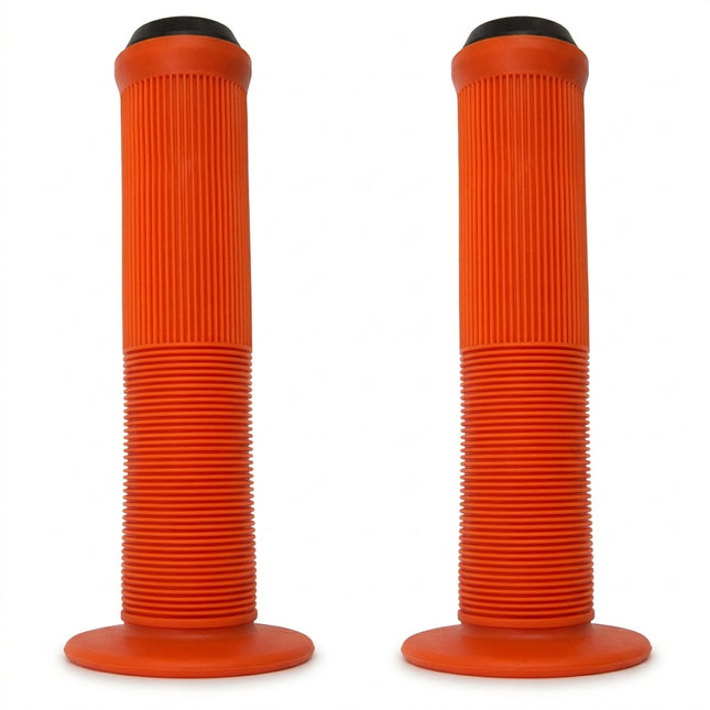 Bulletproof BMX Bicycle Grips 140mm with Flange and End Plugs - Orange