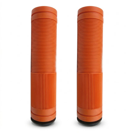 Bulletproof 130mm Open-End Bicycle Grips with Plugs - Orange