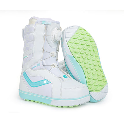 SNOWBOARD BOOTS - S6608 WHITE & TRANSPARENT BLUE (STEEL WIRE STYLE)
