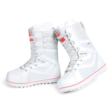 SNOWBOARD BOOTS - W3000 WHITE AND BLACK LACE-UP STYLE