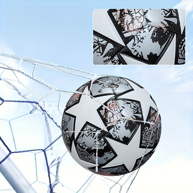 Standard Size 5 Unisex Soccer Ball - Durable Machine-Sewn PU Leather