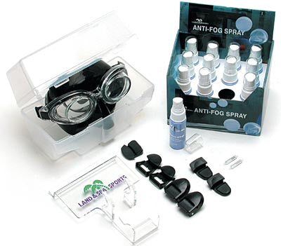 LAND & SEA Goggles Anti-Fog Spray Kit - Clear/Black for Diving & Watersports - 12 Pack