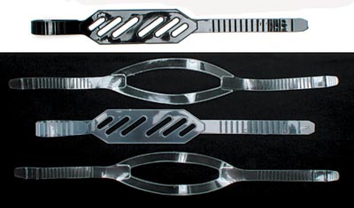 BLACK - BLACK SILICONE MASK STRAP 20mm