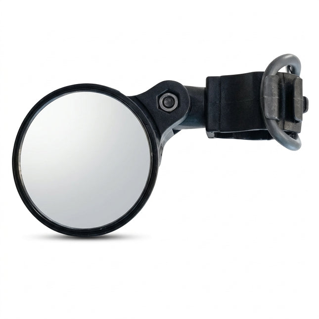 Pro Series Mini Bicycle Mirror - Adjustable Universal Mount, Black, 50mm Diameter (45mm Mirror)