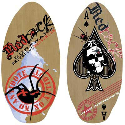 REDBACK Skimboard 37 inch Graphic Skim Board for Beach and Waves, Durable Wood Construction for Water Sports, Adults & Kids