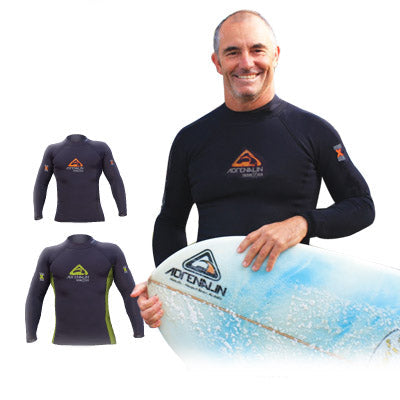ADRENALIN Black Neoprene Long Sleeve Rash Guard Top for Watersports & Diving - Super Stretch Fit - Jnr