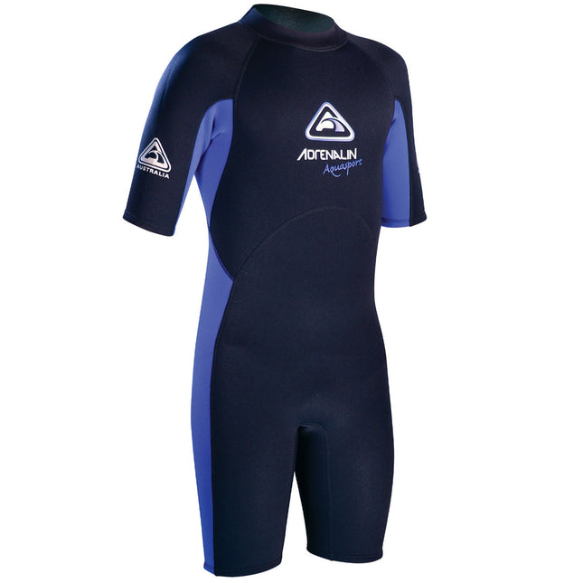 ADRENALIN Aquasport Jnr Spring Wetsuit for Boys Navy Blue Shorty Neoprene for Surfing Swimming Watersports