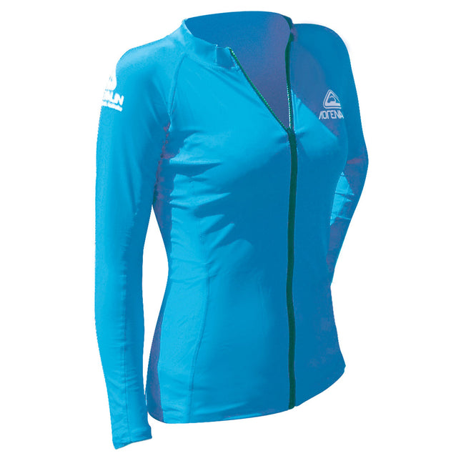 ADRENALIN Womens Beach Lady Zip Rash Vest Crimson Tropical Palm Tree UPF 50+ Long Sleeve Watersports Swimsuit Top