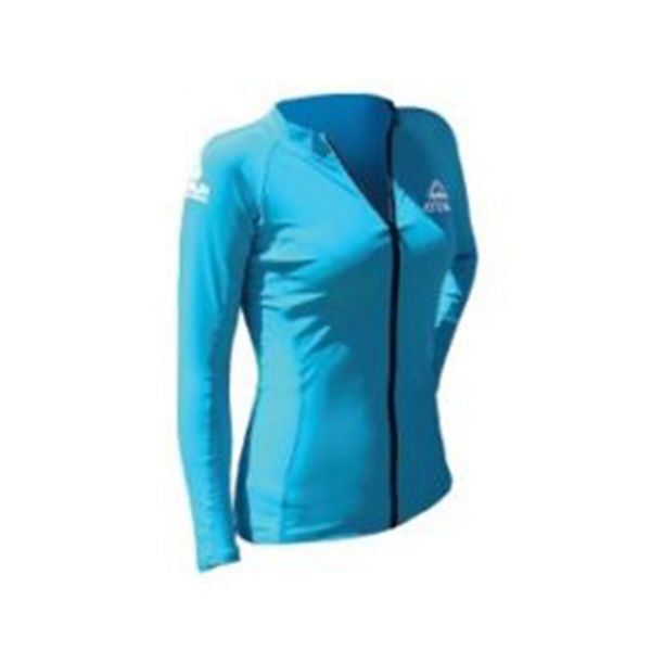 ADRENALIN - LYCRA FRONT ZIP LONG SLEEVE LADIES RASH VEST 8 (AQUA)