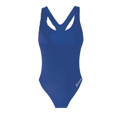 Girls Blue Cross Back One Piece Swimsuit for Swimming and Watersports