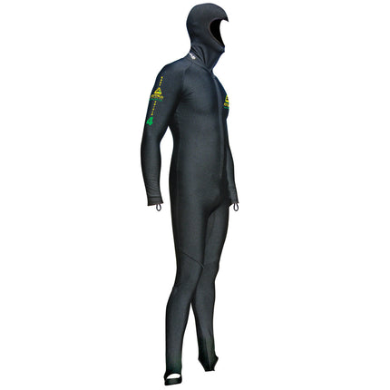 ADRENALIN Unisex Full Body Hooded Wetsuit Black Neoprene Stinger Protection 50+ UV Protection for Surfing Diving Snorkeling Watersports