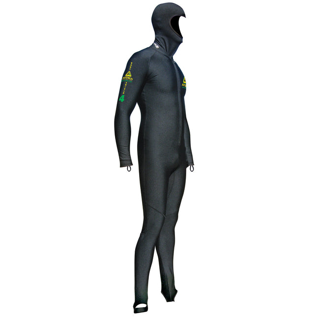ADRENALIN Unisex Full Body Hooded Wetsuit Black Neoprene Stinger Protection 50+ UV Protection for Surfing Diving Snorkeling Watersports