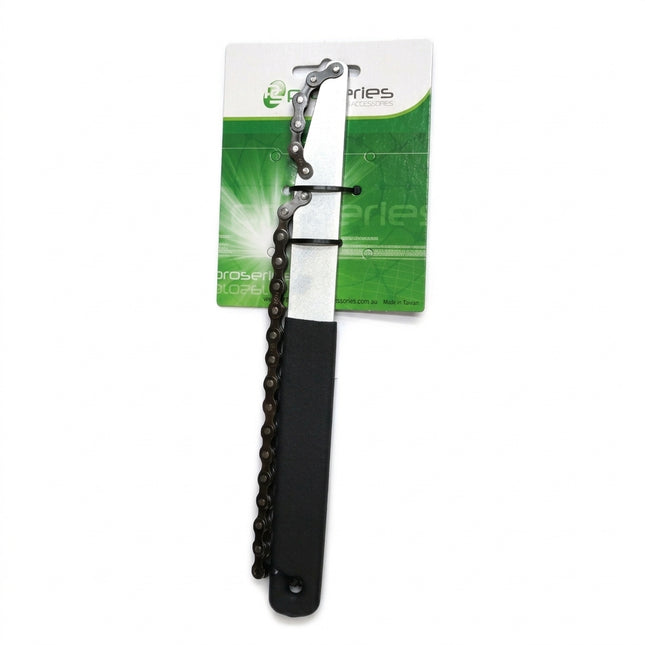 Pro Series Bicycle Freewheel Remover Chain Whip - 1/2 x 1/8 Inch, Black Grip