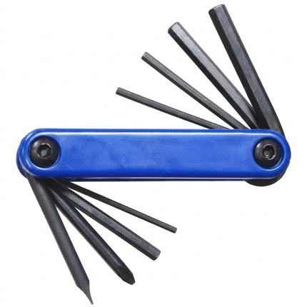 Pro Series 8-Function Folding Bicycle Multi-Tool Blue, 8 Functions, 2/2.5/3/4/5/6/+/-