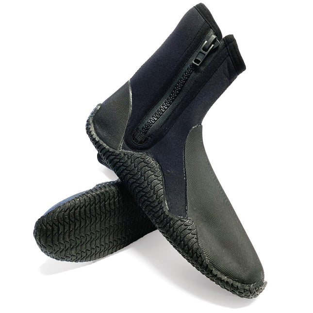 ADRENALIN Unisex 3mm Dive Booties Footwear Black/Gray Rubber Sole Water Sports Shoes Adults Neoprene Snorkeling Scuba Diving