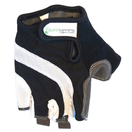 Pro Series Gel Cycling Gloves - Black with White Trim - Small