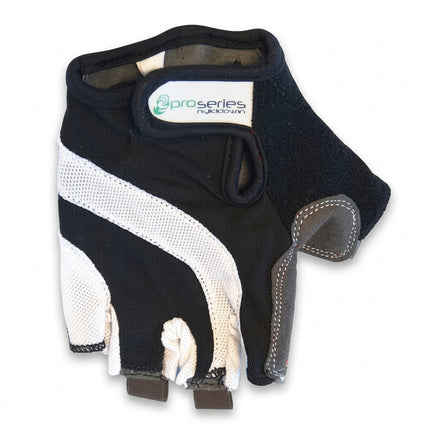 Pro Series Gel Cycling Gloves - Black with White Trim - Large