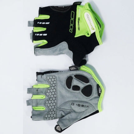 Pro Series Gel Cycling Gloves - Black with Green Trim - Medium