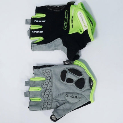 Pro Series Gel Cycling Gloves - Black with Green Trim - XL