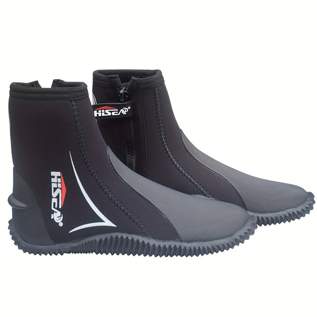 High-Top Diving Boots - Warm, Non-Slip, Durable Rubber Sole for Water Sports