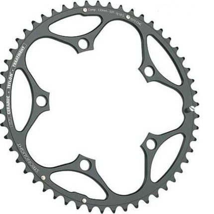 Stronglight Bicycle CHAINRING - ROAD "STRONGLIGHT", 53T, 7075 CNC Black CT2 - 130mm BCD, 5 Hole for 10/11 Spd