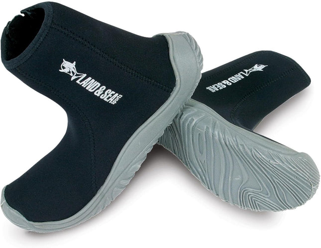 ADRENALIN Unisex 3mm Neoprene Dive Boots for Snorkeling & Scuba Diving - Water Sports Footwear with Rubber Sole for Adults, Black/Gray