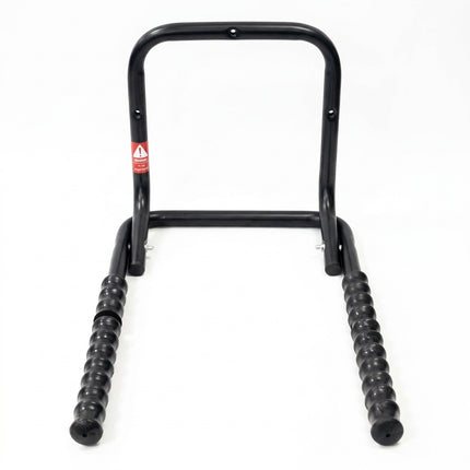 Storage Hanger, 2 Bikes, Narrower 450mm OD width, HEAVY DUTY, plastic coated Black arms, Wall mounted, 'Tour series'