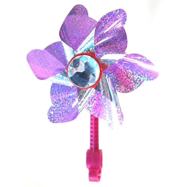Kids Windmill, clamps to H-bar, Purple W/ Silver Gemstone