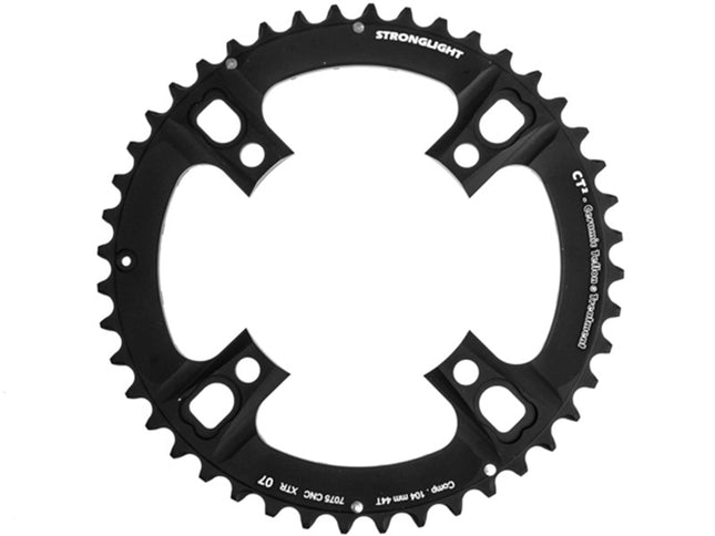 Stronglight Bicycle MTB CHAINRING SHIMANO XTR FC-M970 2007 compatible. 7075-T6 CT² (black) 3x9 BCD104 Outer. 44T 4 arms "STRONGLIGHT"