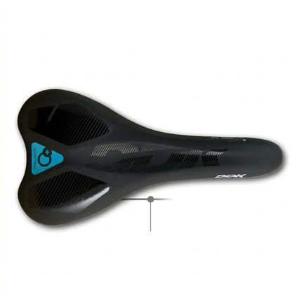Saddle, vinyl top, black pc w/memory foam, w/DDK logo, steel black rail L:270 W:140mm