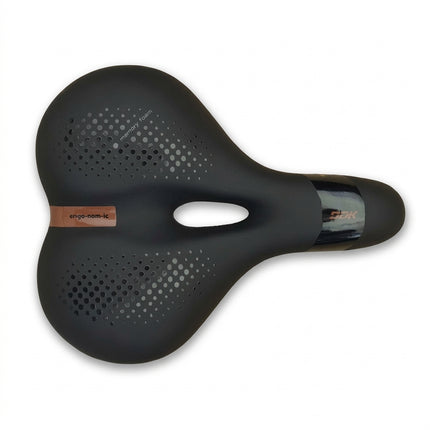 Saddle, vinyl top, black pc w/memory foam, w/DDK logo, steel black rail L:260 W:213mm