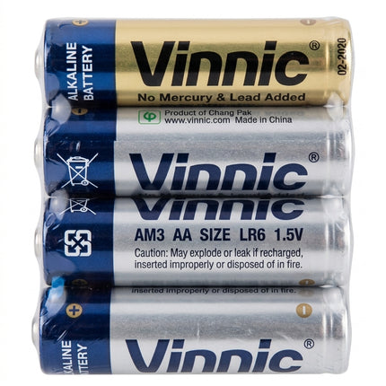 Vinnic BATTERY - 'AA', Alkaline, 1.5V, AM3, LR6, 4 Per Pack