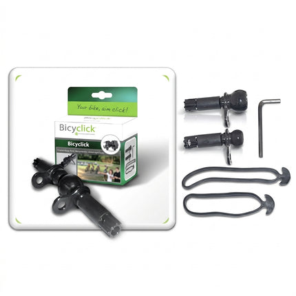 Bicyclick starter set, male and female bar end plugs to install on two bikes, for flatbar or MTB