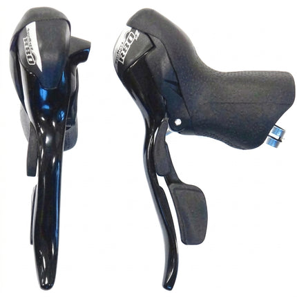 Sunrace STI Shifter & Brake Lever Combo, INDEXED RH8-LH2 Black (Left-Hand 2-Spd)