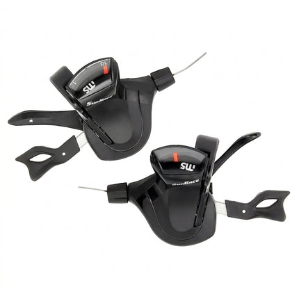 SHIFTER SET - Right Hand 10 Speed, Left Hand 2 Speed, Thumb Tap Dual Trigger, Alloy large lever with gear display and stainless steel cable,...