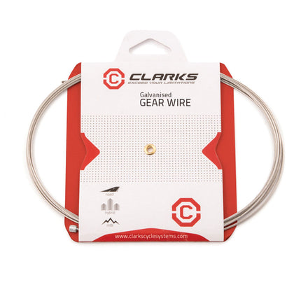Clarks Bicycle GEAR INNER WIRE - Galv, Universal, 1.1mm x 2275mm 3.85mm D x 4mm L Nipple