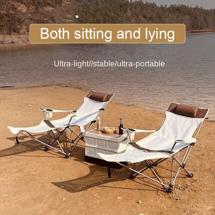 Lightweight Portable Iron Beach Chair - Ideal for Fishing, Camping, and Relaxing