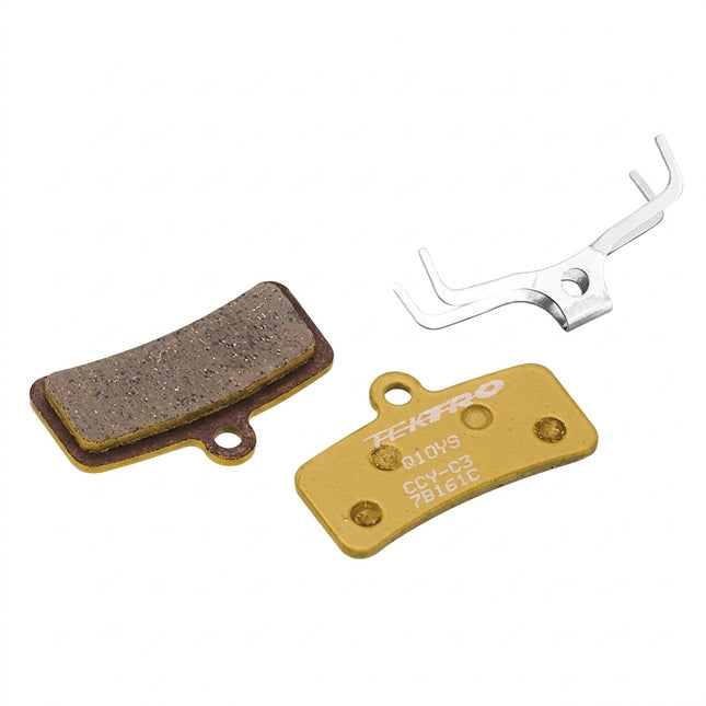 DISC BRAKE PADS -for 4 piston caliper w/return spring, Semi Mettallic yellow for HDM745/HDM735/HDE725/HDE720, Q10YS and Shimano 4 piston, genuine TEKTRO part