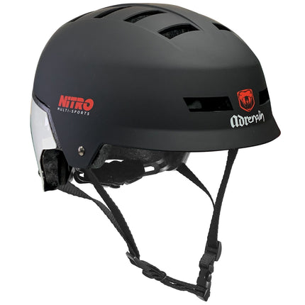 ADRENALIN NITRO Multi Sports Helmet Black Unisex for Cycling Skating Skateboarding Action Sports Gear