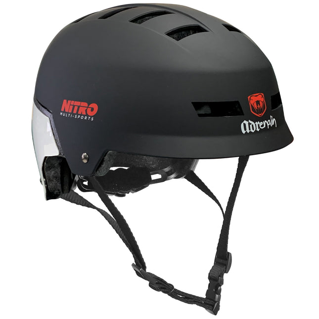 ADRENALIN NITRO Multi Sports Helmet Black Unisex for Cycling Skating Skateboarding Action Sports Gear