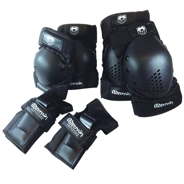 ADRENALIN Skate Protection Set for Kids and Adults - Knee Pads, Elbow Pads & Wrist Guards for Skating, Rollerblading & BMX