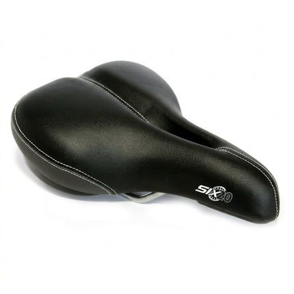 Velo SADDLE Ladies Comfort, 170mm x 240mm, Plush Top, Dual Density Base, Elastomer Springs, Cut Out, BLACK/GREY