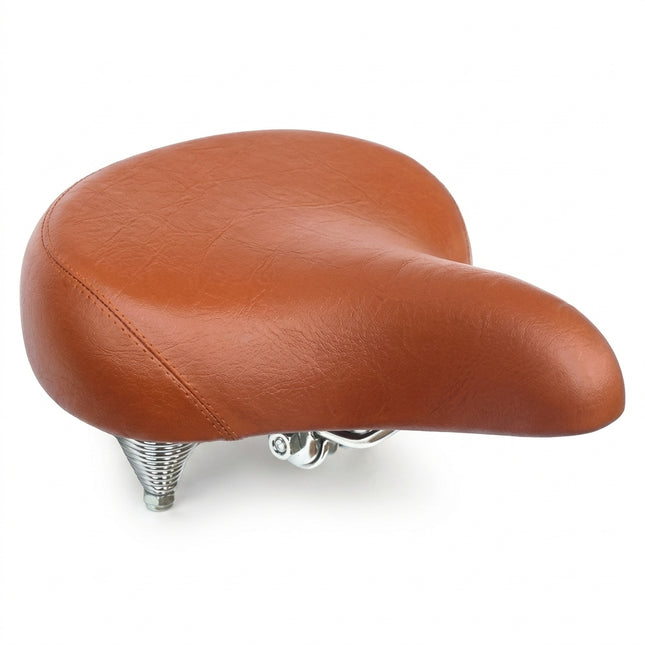 SADDLE, CRUISER, BROWN W/CP SPRINGS (now with Hang sell tie-card), 255 x 270mmL