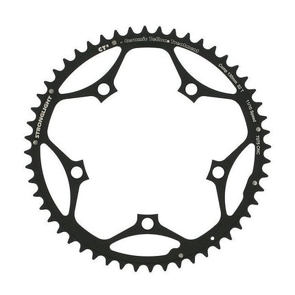 Stronglight Bicycle ROAD CHAINRING, STANDARD TYPE S - CT², 7075-T6, CT² (black), 11/10 speed, 130 BCD, Outer, 52T, 5 arms