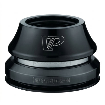 VP HEADSET Tapered, INTEGRATED, 1.1/8" - 1.5" BLACK, threadless, alloy, 28.6-41.8-51.8-39.76mm. Includes Star-Nut & TopCap, sealed bearing 45 x 45